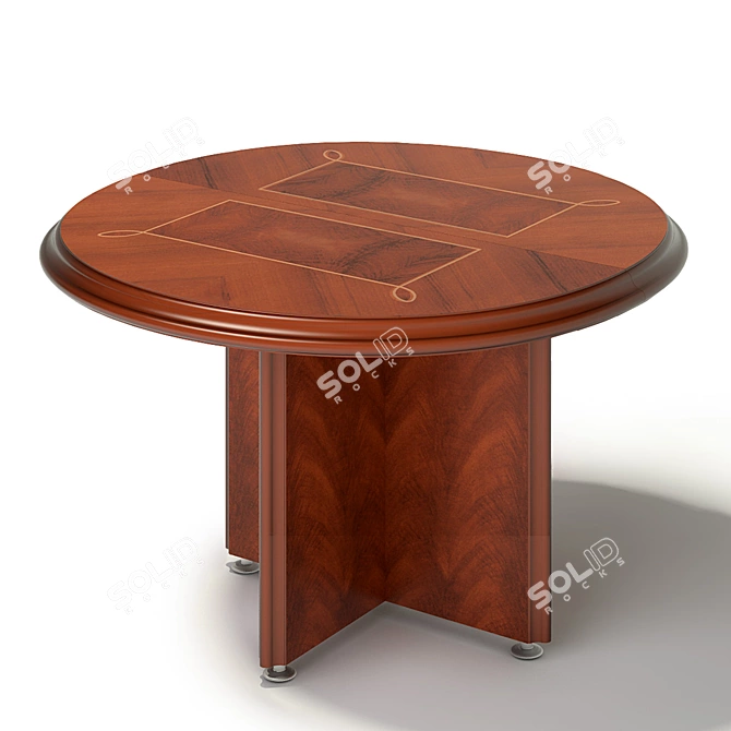 Classic Round Office Table - Full Mobili 3D model image 1