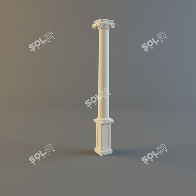 Elegant Ionian Column 3D model image 1