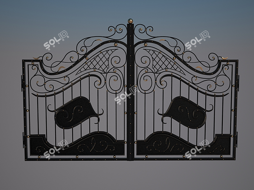 Hand-Forged Gate 3D model image 1