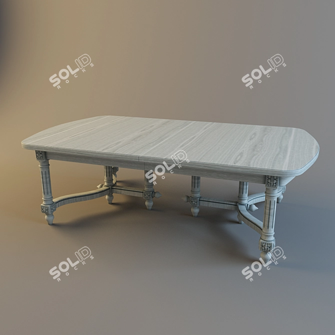 Elegant Dining Set for Four 3D model image 1