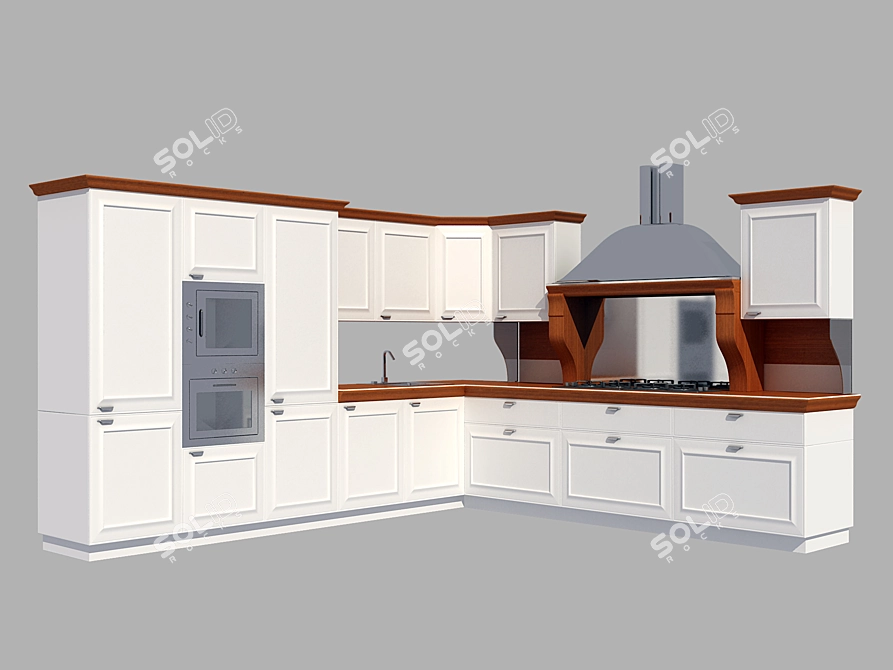 Italian Designer Gioconda Kitchen 3D model image 1