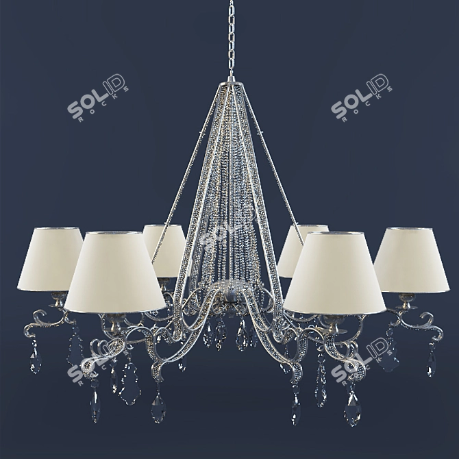 Elegant Crystal Chandelier 3D model image 1