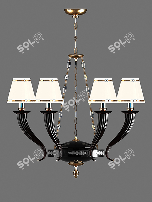 Elegant Crystal Chandelier 3D model image 1