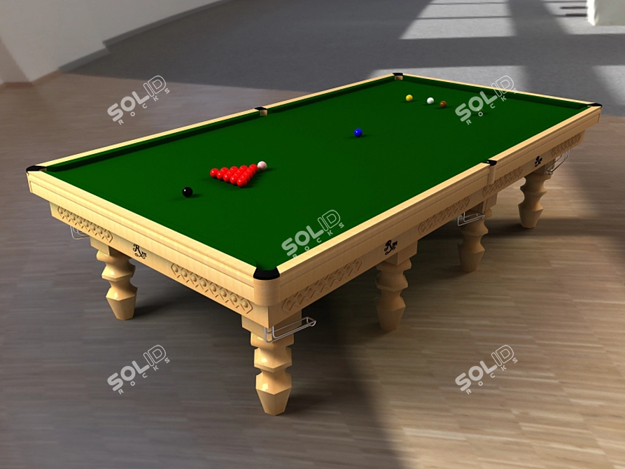 Classic Snooker Billiard Table 3D model image 1