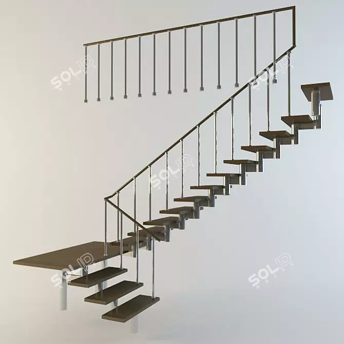 Modular Townhouse Stairs 3D model image 1