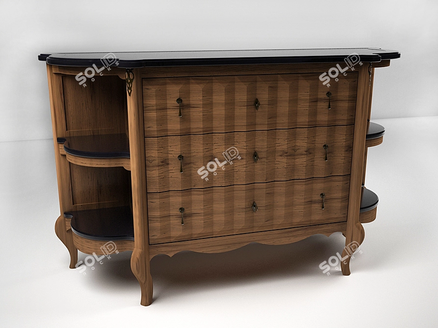 Elegant Pompadour Chest of Drawers 3D model image 1