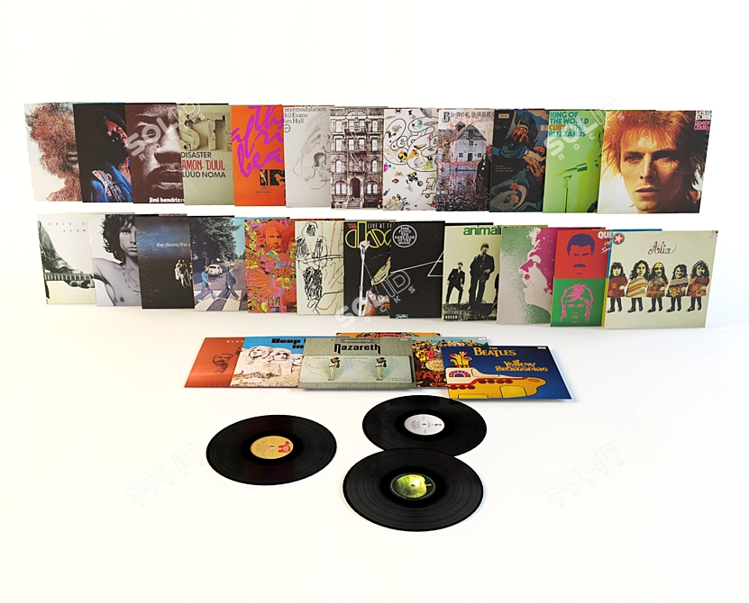 Vintage Vinyl Record Player 3D model image 1