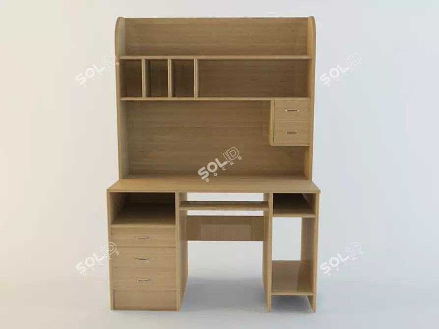 Customizable Real Wood Desktop Computer 3D model image 1