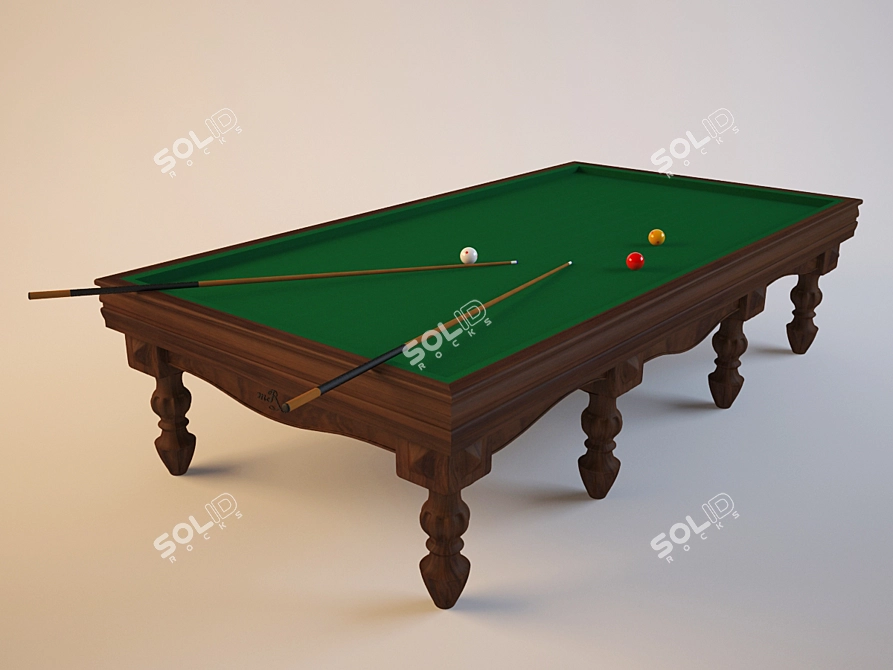Classic Billiard Table 3D model image 1