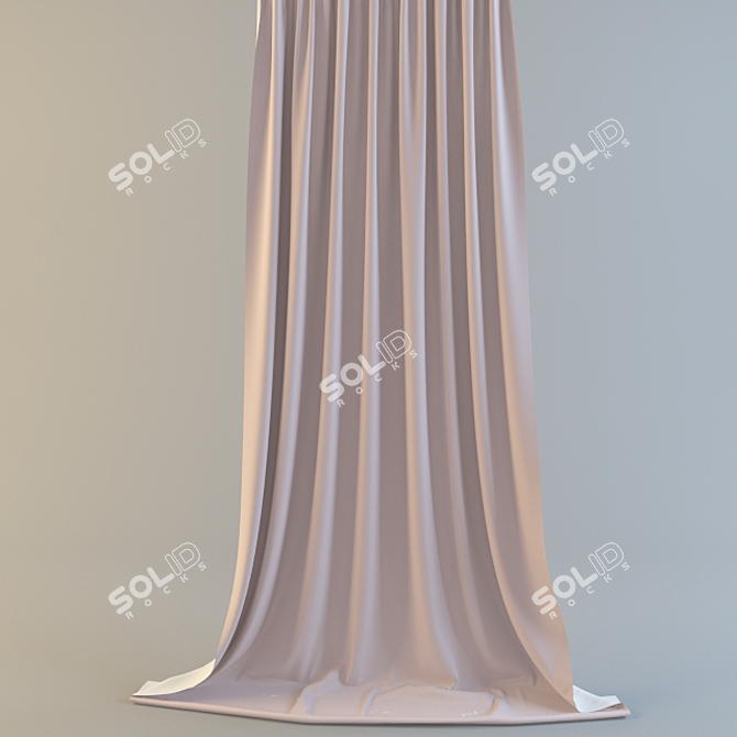 Stylish Slat Curtain 3D model image 1