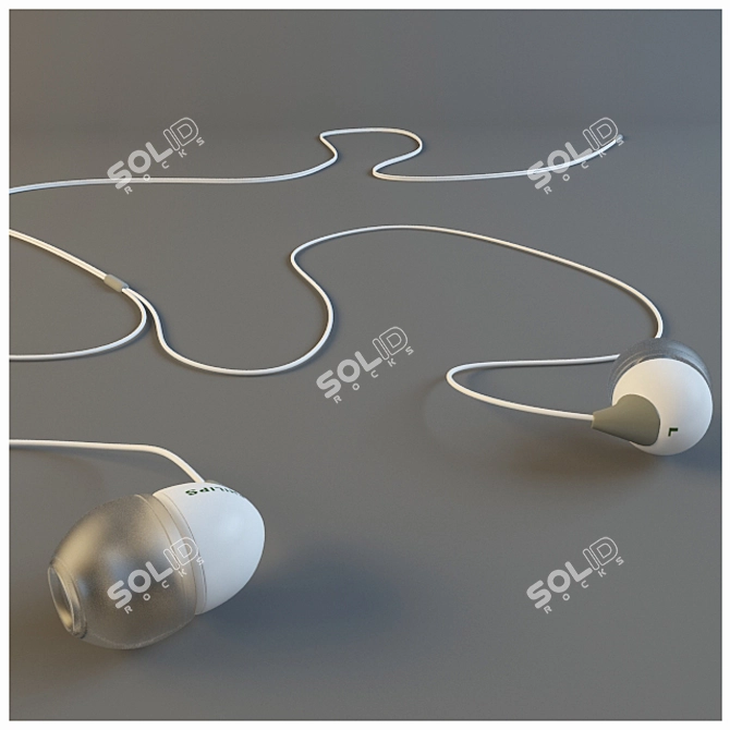 Premium Philips Headphones 3D model image 1