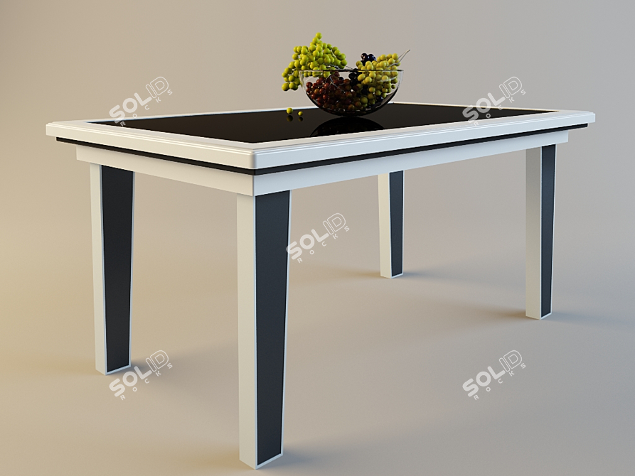 Wide-Legged Dining Table 3D model image 1