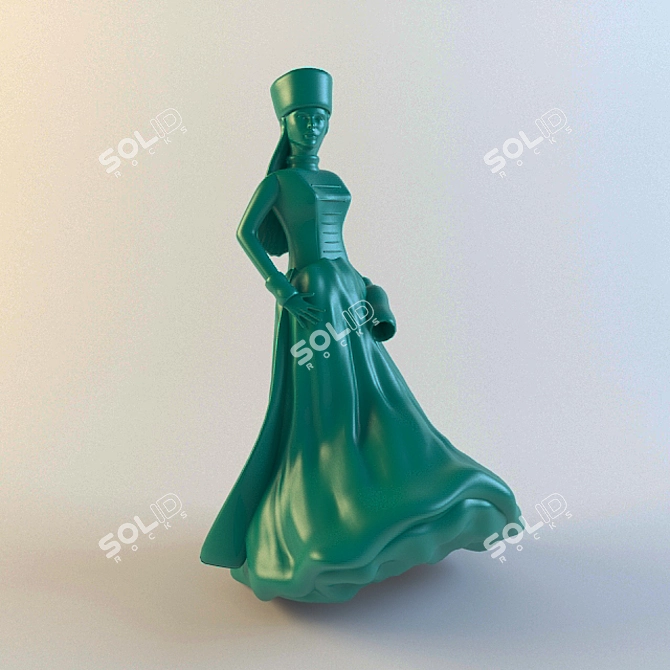 Elegant Lady Dress 3D model image 1