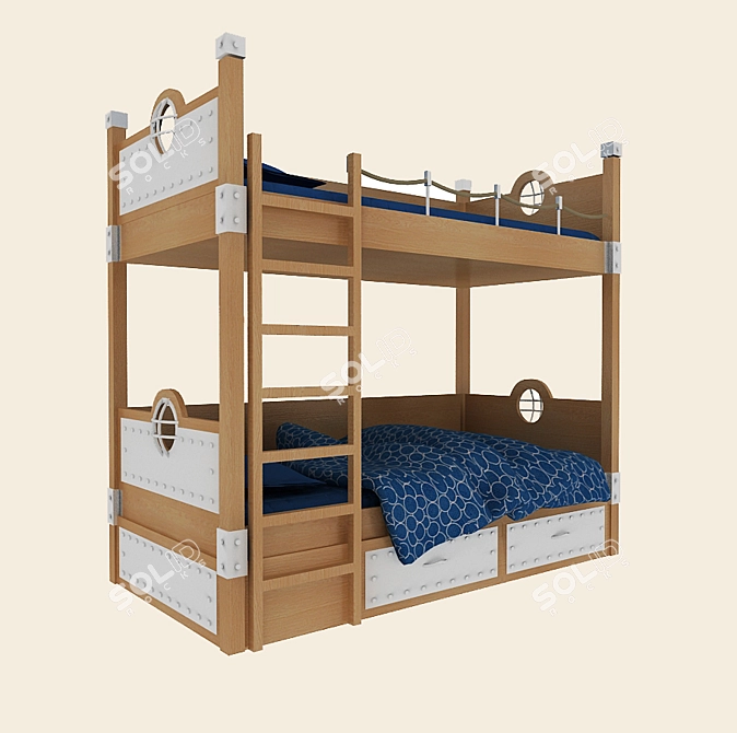 Sea Dreams Kids Bed 3D model image 1