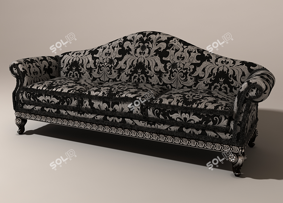 Stylish Modern Sofa 3D model image 1