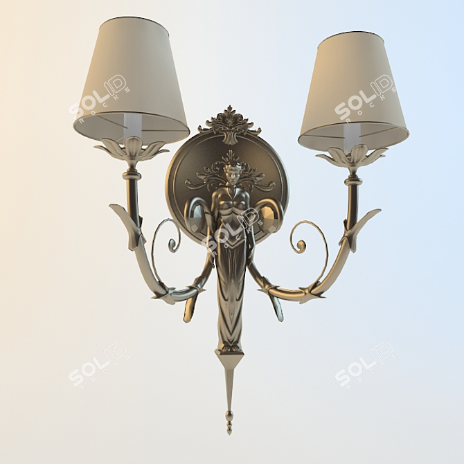 Elegant Girl Sconce 3D model image 1