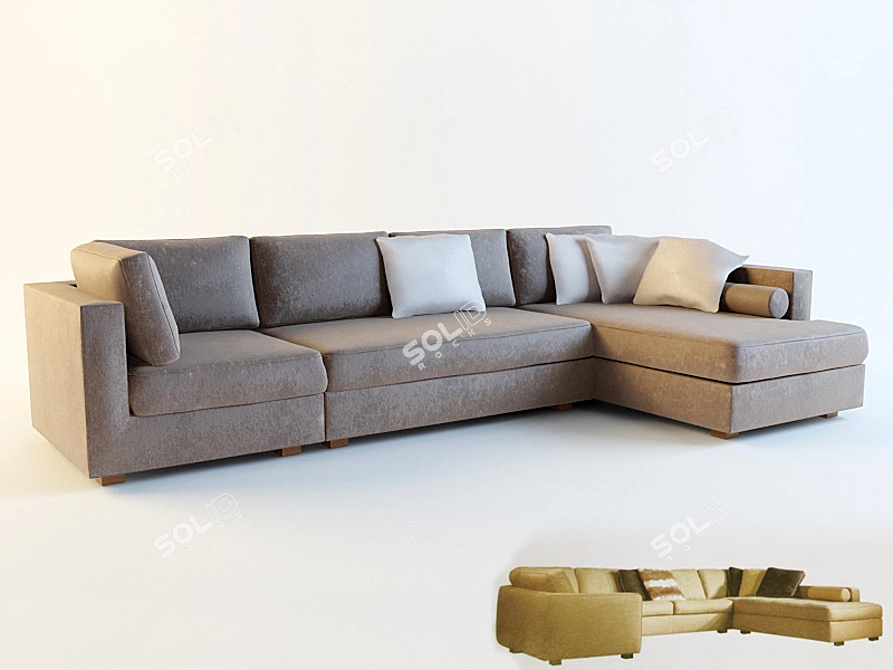 Luxurious Tudor Balmoral Sofa 3D model image 1