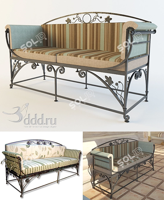 Forged Beauty Sofa 3D model image 1