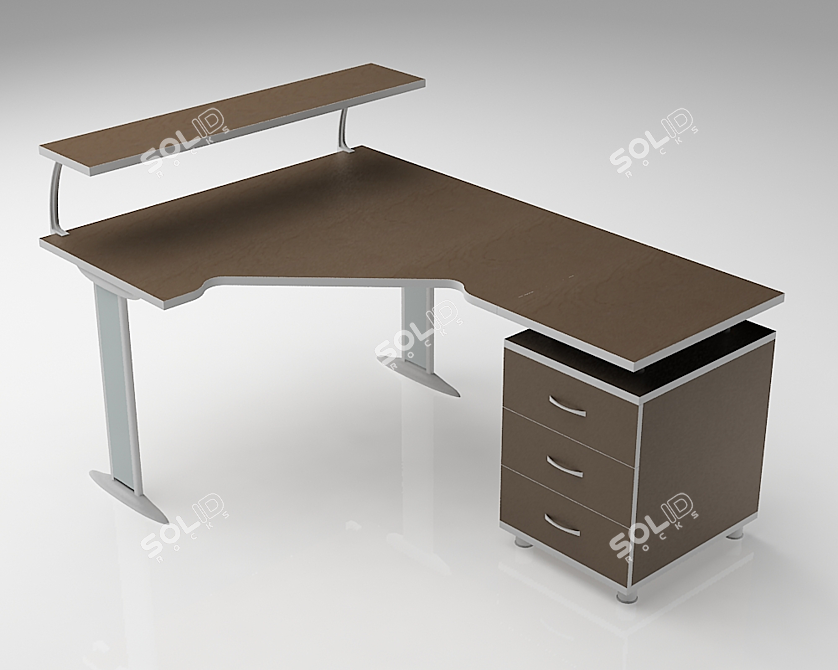 Modern Work Table NEXT Series 3D model image 1
