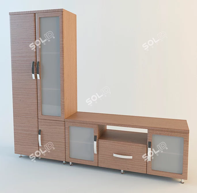 Modern TV Stand 3D model image 1