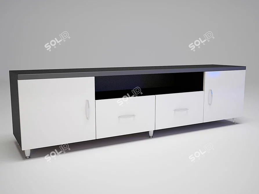 Modern Texture TV Stand 3D model image 1