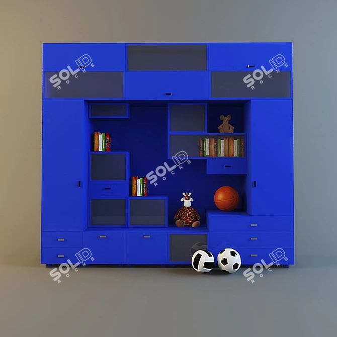 Boys' Room Wardrobe 3D model image 1