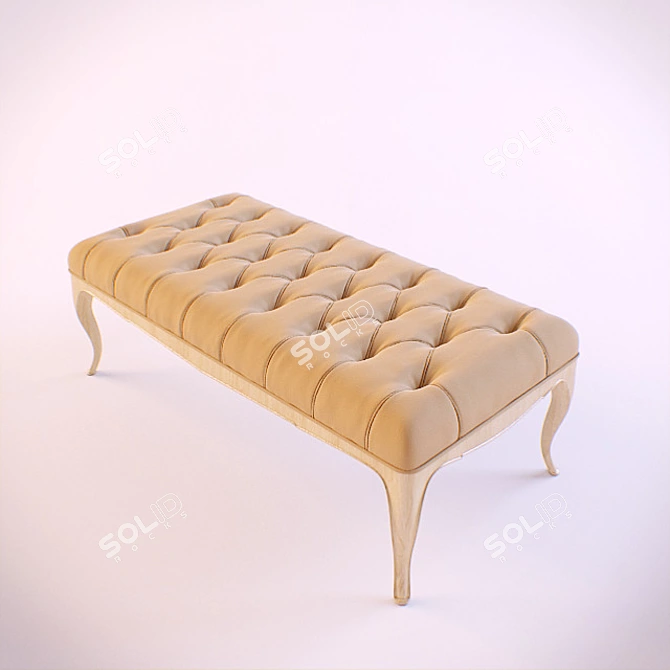 Elegant Velvet Ottoman 3D model image 1