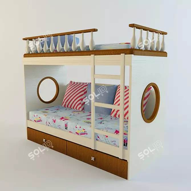 Marine Dreams Crib 3D model image 1