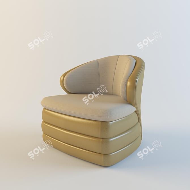 Turin Armchair: Stylish Comfort 3D model image 1