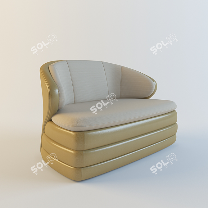 Modern Two-Seater Sofa "Turin 3D model image 1
