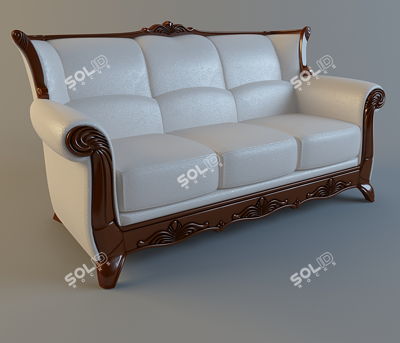 Luxurious Triple Sofa "Napoleon 3D model image 1