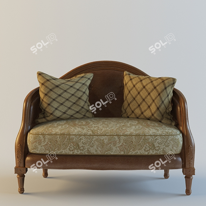 Textured Sofa 3D model image 1