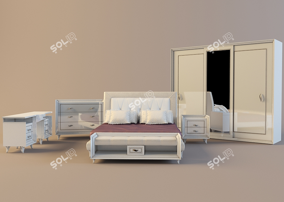Modern Ferretti Bedroom Set 3D model image 1