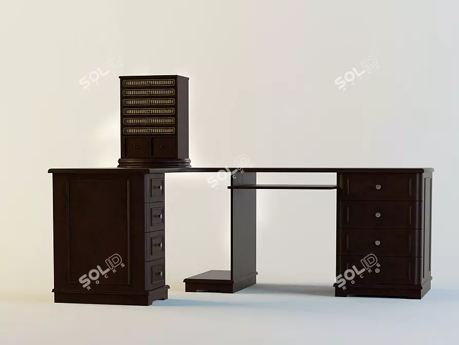 Classic Writing/Computer Table 3D model image 1