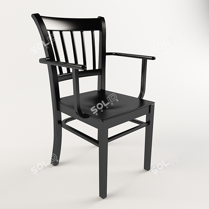 ErgoFit Black Chair with Elbow Supports 3D model image 1