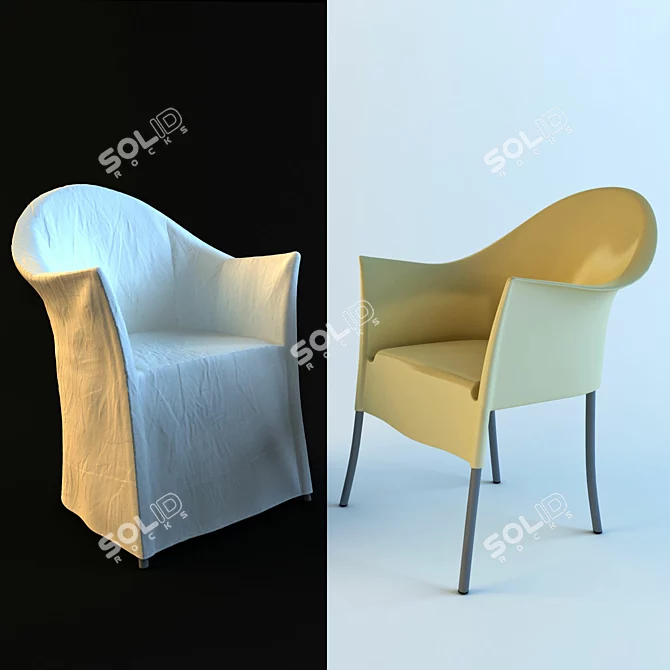 Elegant Textured Lord Yo Chair 3D model image 1