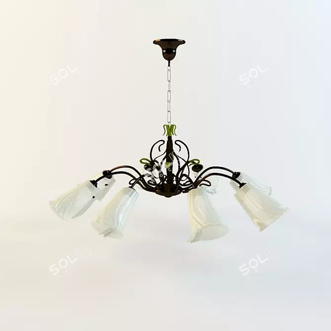 Floral Blossom Chandelier 3D model image 1