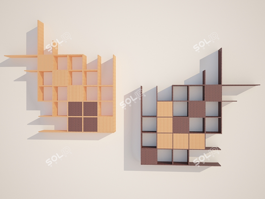 Fish-Shaped Book and Trinket Shelves 3D model image 1