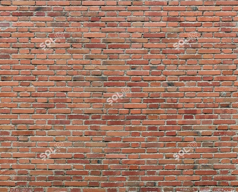 Seamless Vintage Brick Wall 3D model image 1