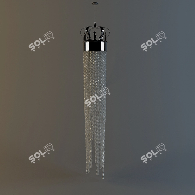 Elegant Glass Chandelier 3D model image 1