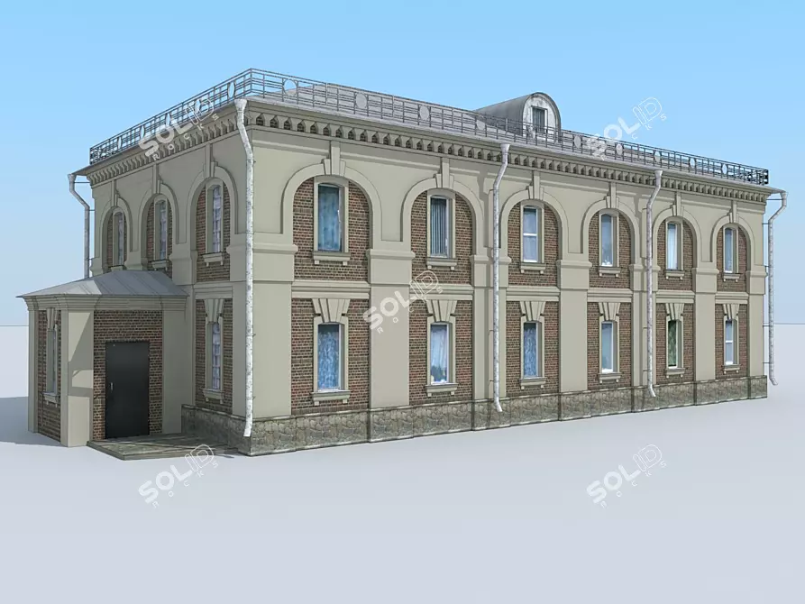 Stylish Modern Home with Serene Surroundings 3D model image 1