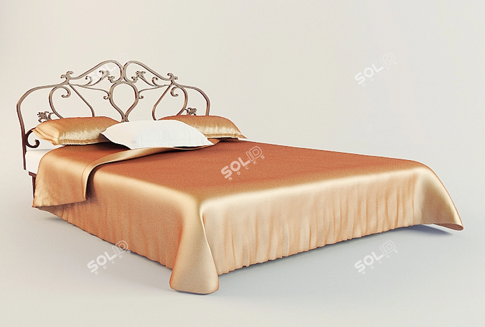 Elegant Dream Bed 3D model image 1