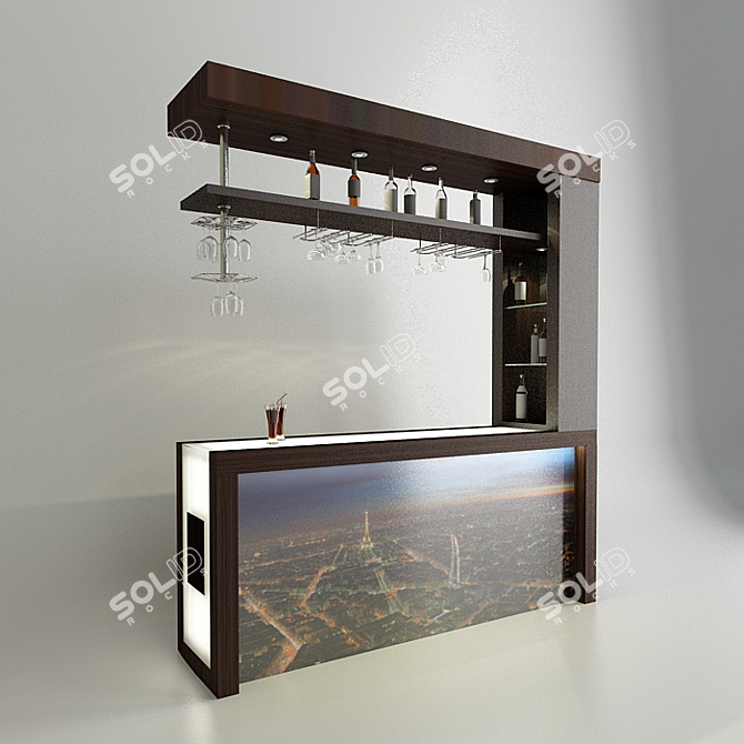 Sleek Drink Counter 3D model image 1