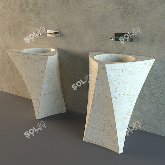 Elegant Prisma Bathroom Vanity 3D model image 1