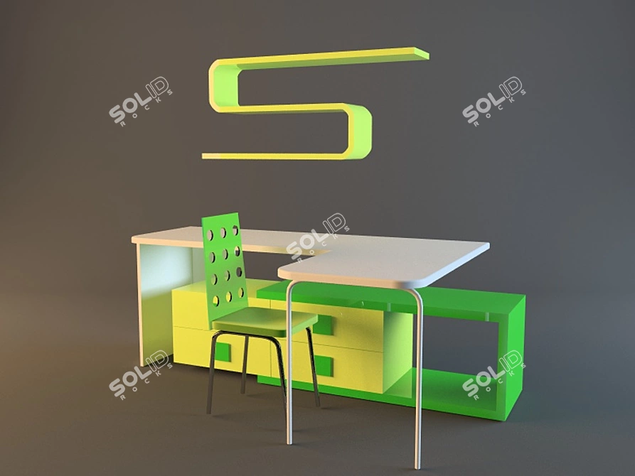 Kids' Play Table: Custom-Made 3D model image 1