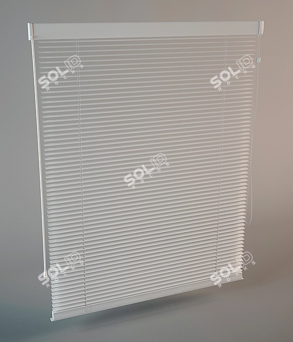 White Blinds, Various Materials, 1000 mm 3D model image 1