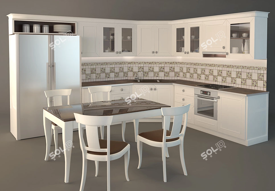 Elegant Febal Kitchen Furniture 3D model image 1