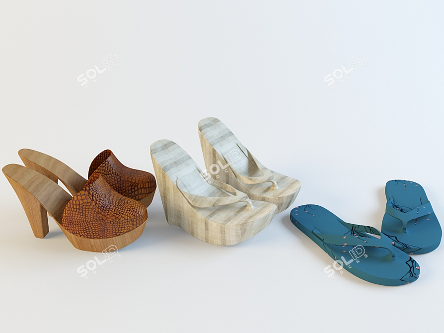 ComfortFit Slip-On Shoes 3D model image 1