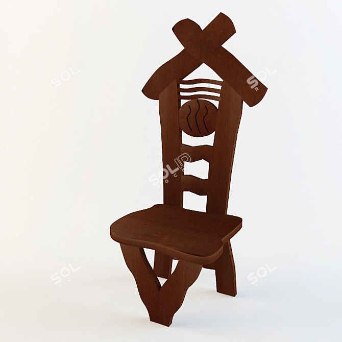 Rustic Country Chair 3D model image 1