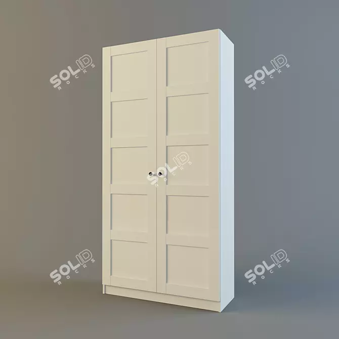 White IKEA Pax Wardrobe 3D model image 1